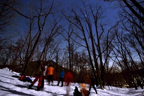 【令和6年2月　夜の森で特別な体験を】雪上ナイトハイキング