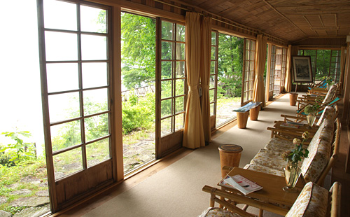 1st Floor: Spacious Veranda with a view of Lake Chuzenji 